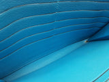 Hermes Azap Bleu Paradis Blue Swift Leather Zippy Wallet Clutch Do0326crxde