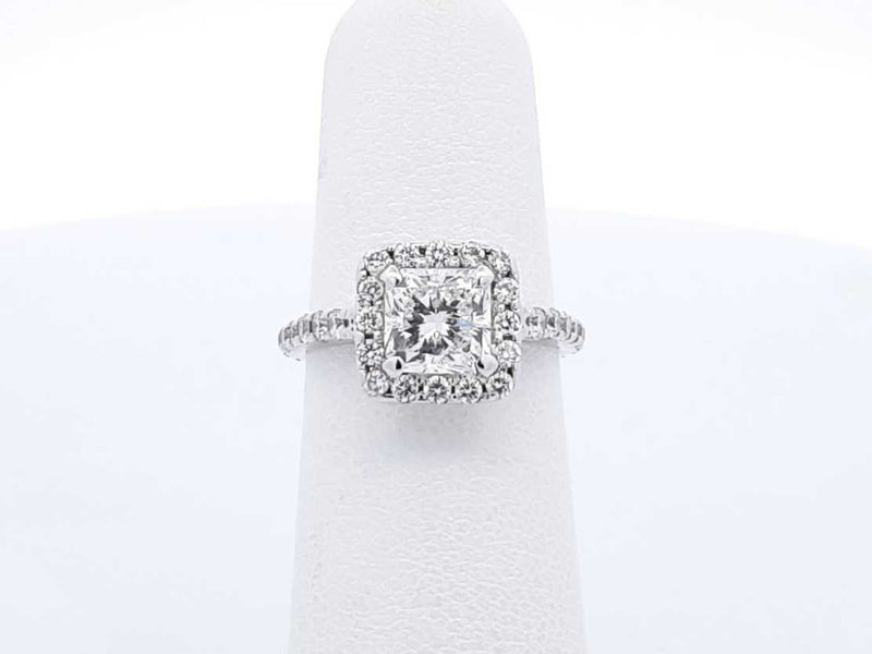 2.01 Cttw Diamond & 14k White Gold Halo Ring 2.8 Grams Size 5 Fw0124lrxzdu