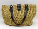 Michael Kors Woven Rafia Santorini Large Tote Yellow Aa1026wzsa
