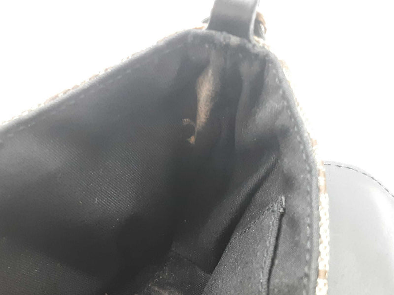 Gucci 129498 Mini Horsebit Tan Gg Canvas Purple Black Satin Clutch Do0925pxzde