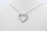 10k White Gold Heart Pendant With Diamond & 10k White Gold Chain 0.9g Eb0626wxdu