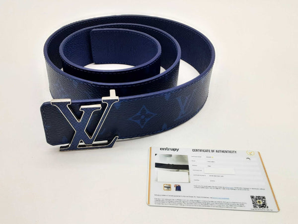 Louis Vuitton Initiates Blue Monogram Reversible Belt Size 85/34 Do1124oxzde