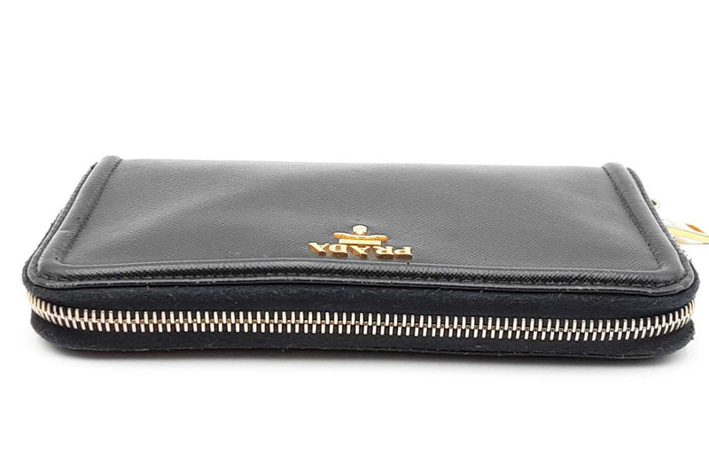 Prada Zip Around Black Wallet Eb1224lrxdu