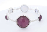 Ippolita Sterling Quartz & Mother Of Pearl Bangle Bracelet 7.5 Inch Eb0424oxzsa