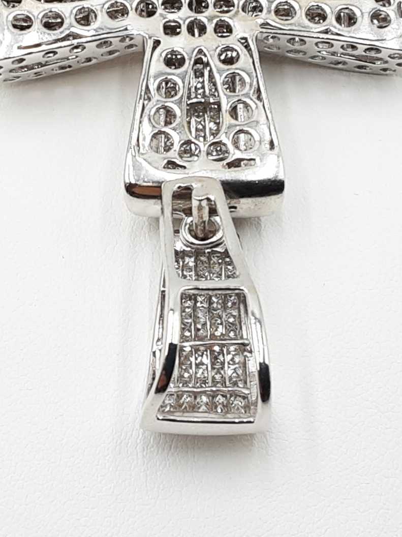 7.24 Cttw Diamond & 14k White Gold Cross Pendant 27.6 Grams Fw0725orzxdu