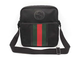 Gucci Web Stripe Black Techno Canvas Messenger Bag Fw0525ozxdu