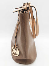 Michael Kors Taupe Gray-beige Pebbled Leather Tote Shoulder Bag Do0826oxde