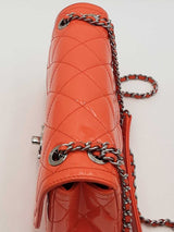 Chanel Timeless Quilted Orange Patent Leather Flap Shoulder Bag Eb0826oxxzsa