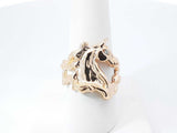 14k Yellow Gold Sculptural Horse Ring 9.8 Grams Size 8 Fw0726iordu