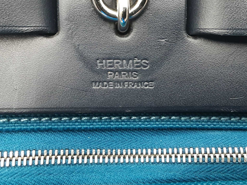 Hermes Toile Vache Hunter Herbag Zip 39mm Bleu Brighton Handbag Sd0825lzxzsa