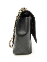 Chanel Maxi Double Flap Handbag In Black Caviar Leather Fw0125rxzxdu