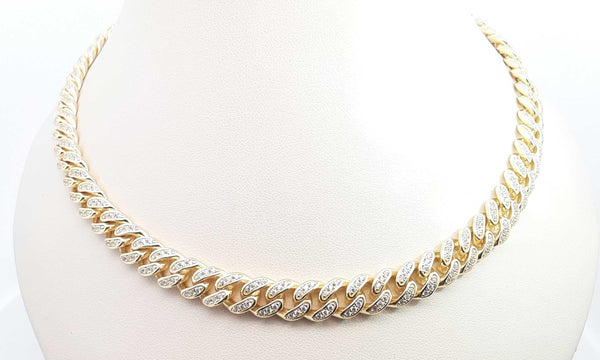 Gold Plated Sterling Silver Cuban Link Chain 78.71 Grams, 23.5 Inch Hs0224lepsa