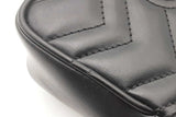Gucci Chevron Quilted Black Leather Marmont Mini Shoulder Bag Eb0626wrxsa