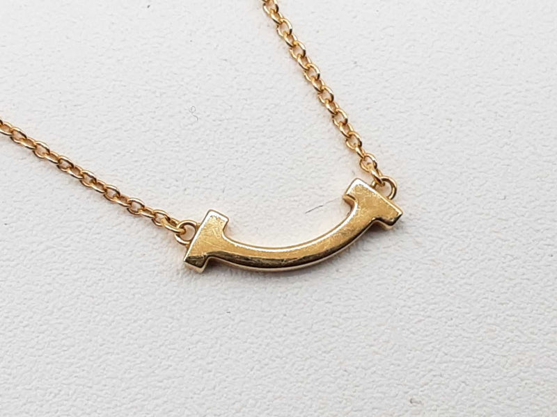 Tiffany & Co. T Smile 18k Yellow Gold 2.3g Chain 18 In Do0125wrxde