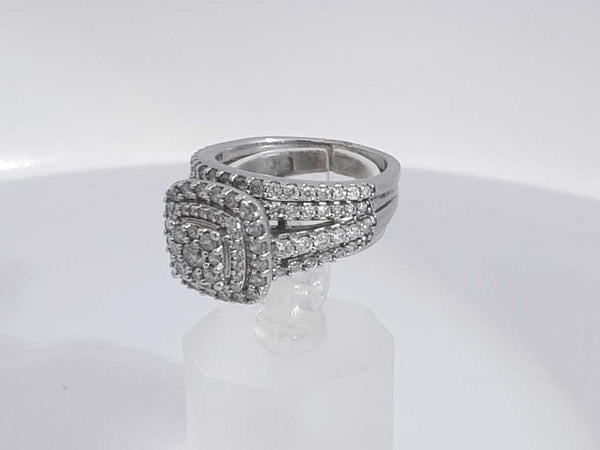 1.06 Cttw Diamond 10k White Gold Ring 6.3 Grams Size 6.5 Aa0725wrzsa