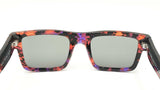 Prada Striped Radica Rectangular Acetate Frame Blue Lens Sunglasses Fw0925crdu