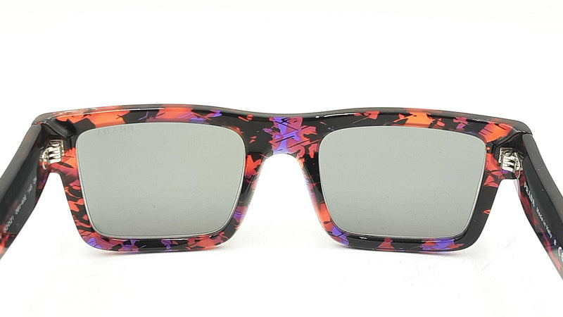 Prada Striped Radica Rectangular Acetate Frame Blue Lens Sunglasses Fw0925crdu