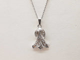 Natural Diamonds 14k White Gold 2.8g Pendant Chain Necklace 18 In Do0426lxzde