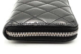 Chanel Quilted Black Patent Leather Zip Around Wallet Eb0824orxsa