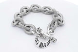 King Baby Sterling Silver Spiral Oval Link Bracelet 95.6 Gram 9 Inch Fw0425lrxdu