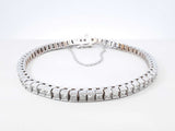 10.08 Cttw Princess-cut Diamond & 14k White Gold Square-link Tennis Bracelet 24.4 Grams 8 Inch Fw0726rxzdu