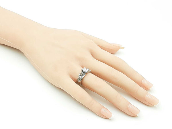 0.65 Ctw Diamond Platinum Skeleton Engagement Ring 13.6 Grams Size 5 Fw1025crxdu