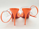Christian Louboutin Spikoo Neon Orange Heels Size Eu 38.5 Do0525lxzde