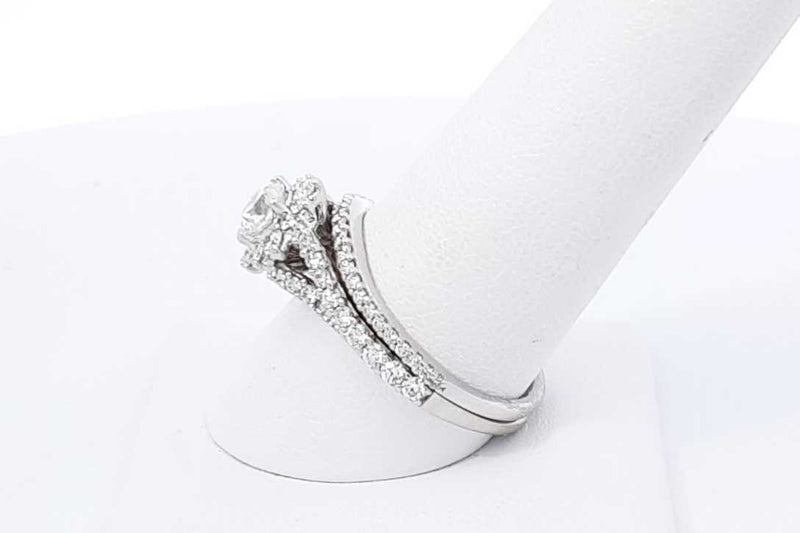 1.27ctw Diamond Wedding Set In 14k White Gold 5.7 Grams Size 8.5 Eb1125roxdu