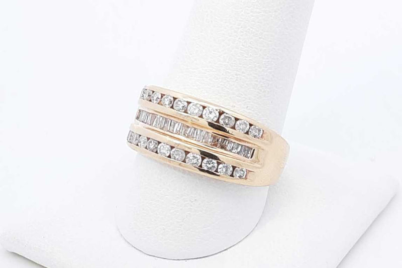 1.31ctw Diamond Ring In 14k Yellow Gold 5.7 Grams Size 9 Eb1125wxzdu