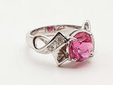 Breast Cancer Ribbon Pink Sapphires 10k Wg Ring Earrings Ensemble Do0226pxzde