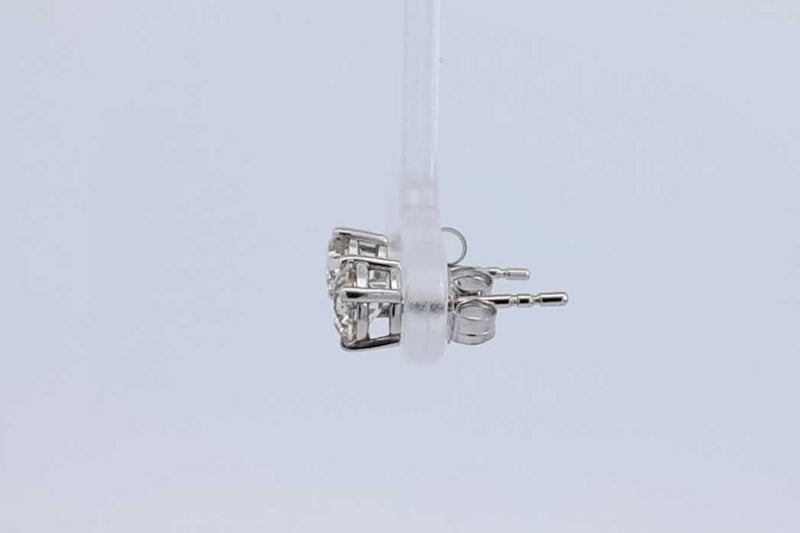 0.76 Cttw Diamond & 14k White Gold Stud Earrings 0.9 Grams Eb1224pxzdu