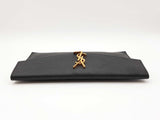 Yves Saint Laurent Uptown Envelope Pouch In Black Graine De Poudre Leather Fw0726orzdu