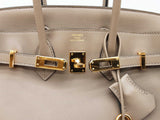 Hermes Birkin 25cm Gris Asphalte Gray Swift Gold Hardware Handbag Dolirxzde