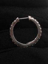 1.0 Cttw Champagne Diamond & 18k White Gold Hoop Earrings 2.2 Grams Fw0826orrdu