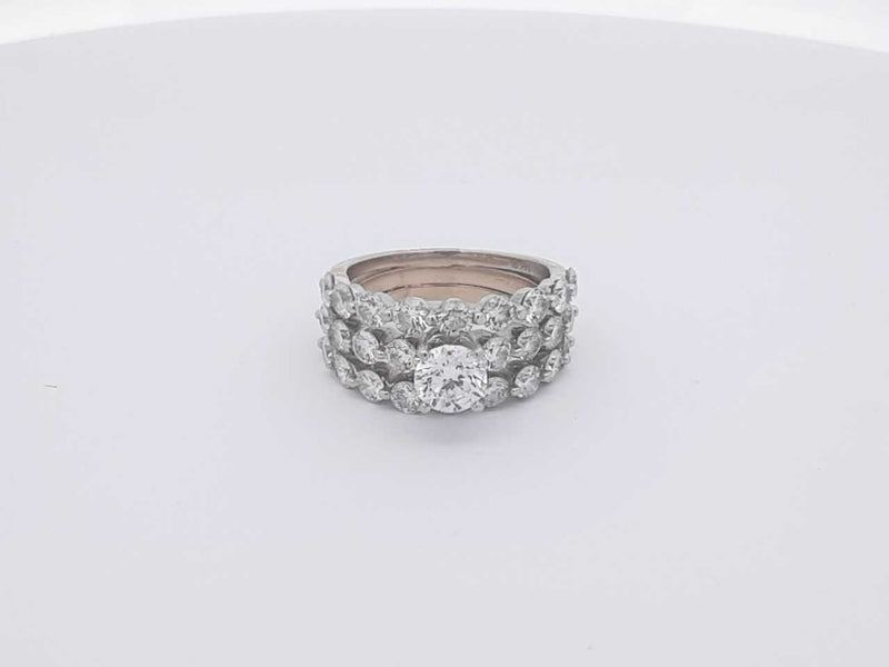 3.10 Diamond 14k White Gold 14k 7.1 Grams Ring Size 6 Sd0425orzxsa
