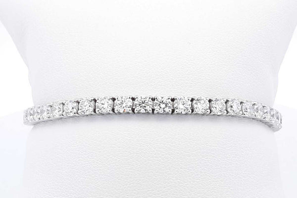 Approx. 8.1ctw Diamond Tennis Bracelet In 14k White Gold 13g 7 Inch Eb1024ccsxsa