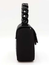 Versace La Medusa Black Crystal-embellished Satin Top Handle Bag Fw0426wrxdu