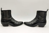 Saint Laurent Black Leather Lukas Stud Ankle Boots Size 36.5 Eb0624lxzsa