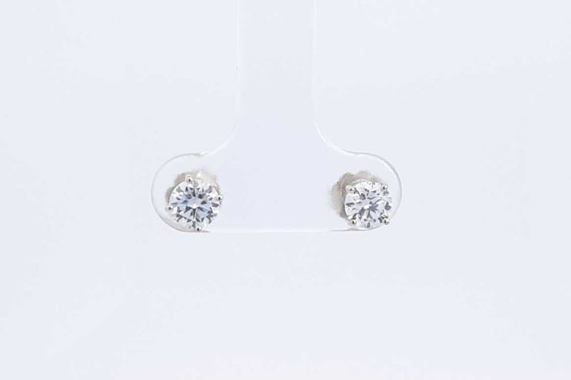 0.80ctw Lab Grown Round Diamond Stud Earrings In 14k White Gold 0.8g Eb1024wxzdu