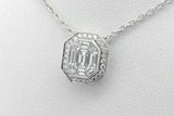 0.49cttw Diamond Pendant Necklace 14k White Gold 4.4 Grams 17 Inch Eb0926pxzsa
