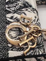 Christian Dior Lady D-lite Black & White Embroidered Top Handle Bag Eb1225lrxzde