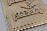 14k Yellow Gold Rectangle M Pendant With Diamonds 20.4 Grams Eb1026lexzsa