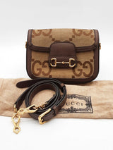 Gucci Horsebit 1955 Jumbo Gg Monogram Canvas Crossbody Bag Eb0926oxzde