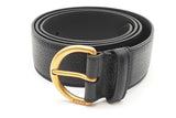 Gucci Black Leather Belt With Gold Tone Buckle Size 95/38 Eb0126lxzde