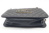 Chanel Quilted Black Leather Cc Chain Accordion Tote Bag Eb0726lsxzde