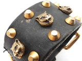 Gucci Feline Head Studded Leather Bracelet Sd0226ozxde
