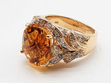 Oval Cut Citrine 14k Yellow Gold 12.1g Ring Size 7 Do0526rxzde