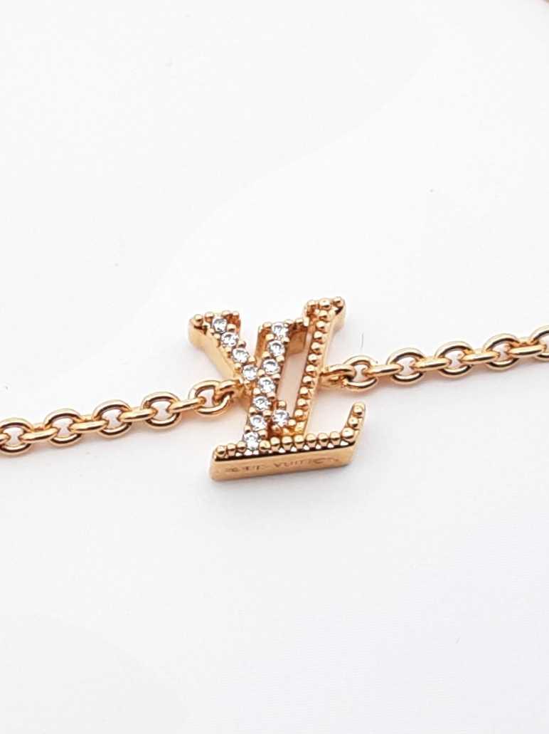Louis Vuitton Iconic Lv Gold-tone Cubic Zirconia Bracelet 6-8 Inch Fw0925lirdu