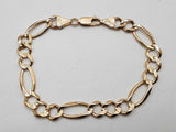 10k Yellow Gold 10.7g Figaro Link Bracelet 7.75 In Do0924wxzde