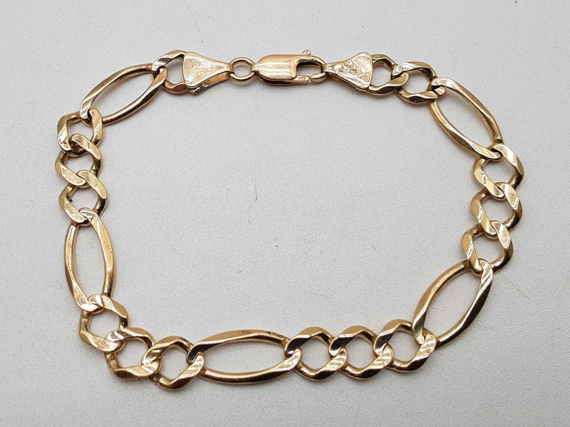 10k Yellow Gold 10.7g Figaro Link Bracelet 7.75 In Do0924wxzde